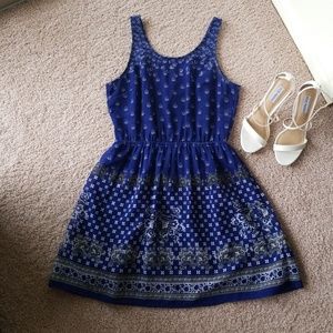 Blue printed summer dress.